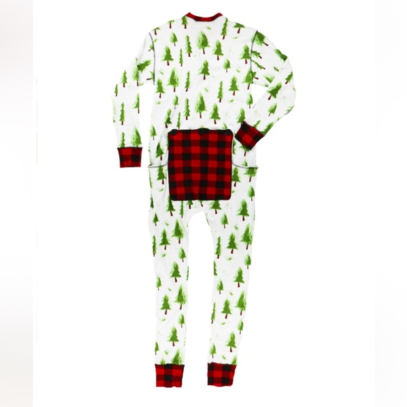 4 LAZY ONE EVERGREEN PLAID FLAPJACKS,Set of 4 adult onesies and one dog onesie! - Picture 5 of 12